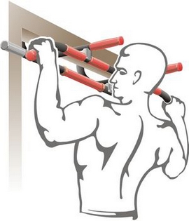 Турник на дверной проем съемный с широким хватом с системой подвески ...